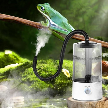 Reptile Humidifier, 4L Fogger Fog Machine for Reptile Terrarium Tank, 110V Cool Mist MisterAdjustable Fog for Reptiles and Amphibians Such as Geckos Snakes Turtles Tortoises Lizards or Frogs Toads