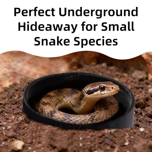 Black Reptile Underground Cave Viewing Hide Lizard Hognose Leopard Snake Gecko Hideout Habitat Tank Enrichment Reptile Decoration Accessories Ornaments Supplies
