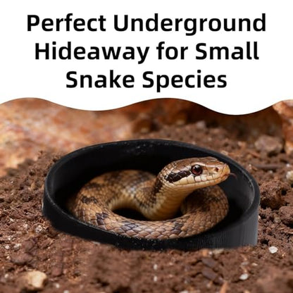 Black Reptile Underground Cave Viewing Hide Lizard Hognose Leopard Snake Gecko Hideout Habitat Tank Enrichment Reptile Decoration Accessories Ornaments Supplies
