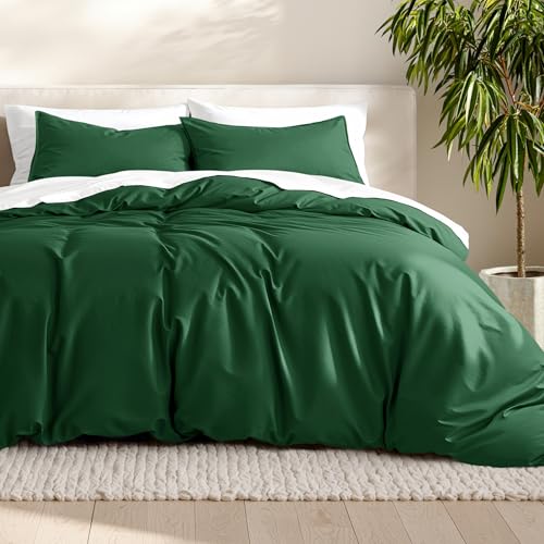 Bare Home Bedding Duvet Cover Extra Long Size - Premium 1800 Super Soft Collection - Lightweight, Cooling - Soft Breathable Bedding Duvet Cover (Twin/Twin XL, Forest Green) - color: 20 - Forest Green (No Comforter), size: Twin/Twin XL