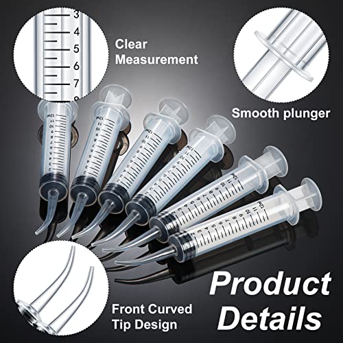 Zhengmy 100 Pack Dental Syringe with Curved Tip 12ml Disposable Irrigation Dental Syringe for Tonsil Stones Squirt Liquid Injection Mouthwash Cleaner Oral Tooth Care(with Capacity Scale) - style: With Capacity Scale