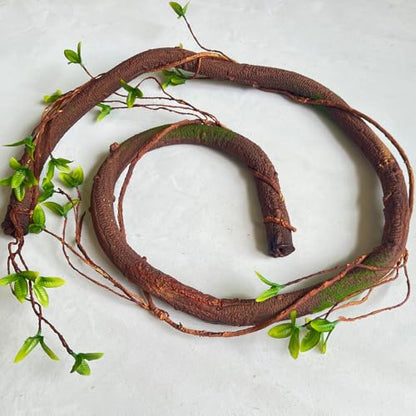 Bendable Artificial Tree Thick Trunk Twigs Cane Climbing Vine Branches with Moss 6Ft Faux Plant Garland for Forest Home Wedding Garden Wall Hanging Decoration 1PC