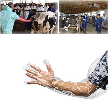 50 Pack Veterinary Insemination Gloves 35 Inch Long Disposable