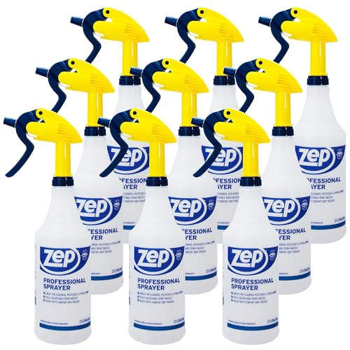 Zep Professional Sprayer Bottle - 32 oz (Case of 9) - HDPRO9 - Versatile Adjustable Nozzle Spray Bottles With A Fine Mist or Powerful Spray; Refillable Spray Bottle For Diluted Concentrate, Chemical