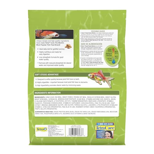 TetraPond Pond Sticks, Pond Fish Food, for Goldfish and Koi, 1.72 Pounds - size: 1.72 Pound (Pack of 1)
