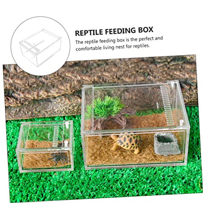 BESPORTBLE 1pc Reptile Breeding Container Habitat for Snakes Lizards and Frogs Spacious Feeding Box Ventilation for Healthy Growth