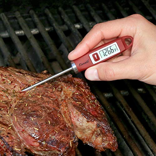 Escali DH1 Gourmet Digital Meat Thermometer with Extra Long Probe, NSF Certified, Red - color: Red