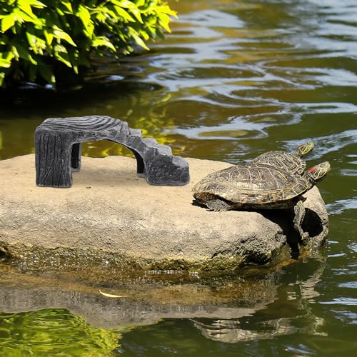 VANZACK Turtles Basking Platform Resin Bearded Dragons Climbing Step Turtles Rock Resting Dock Reptile Habitat Rock Decor for Frogs Lizards Geckos etc