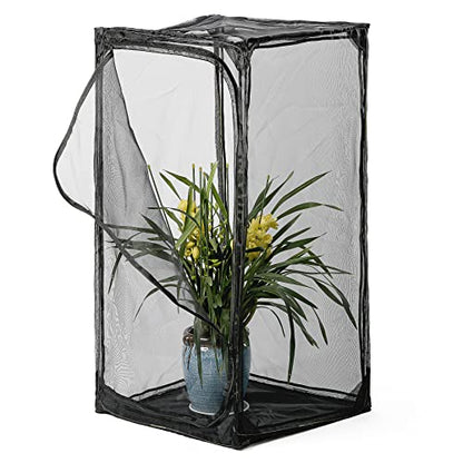 30" Heavy Duty Monarch Butterfly Habitat, Outdoor Collapsible Insect Mesh Cage Terrarium Pop-up with Zipper Protection and Unzip Bottom (23 x 23 x 46 inches) - size: 23 x 23 x 46 inches