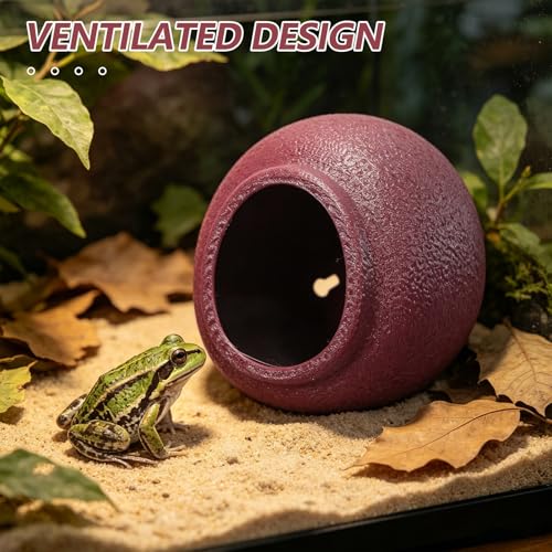 TIDTALEO Egg Shaped Frog Aquarium Habitat with Suction Cup Stability and Ventilated Design Plastic Small Frog Terrarium for Amphibian Pets Decorations and Biological Observation