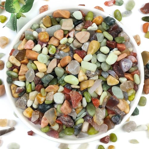 YISZM 10LB Succulent and Cactus Colorful Pebbles, 3/8 Inch Natural Decorative Polished Stones, River Rocks for Indoor Plants, Vases, Planters and Outdoor Gardening - color: Colorful, size: 10 Pounds