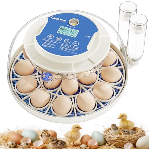 18 Egg Incubators for Hatching Eggs, 2 Egg Trays, Incubation Day Display, Automatic Egg Turning, Built-in Egg Candler, Auto Refill, Adjustable Air Vent, for Chicken, Quail, Duck, Turkey & Goose Eggs - size: 18 Eggs + 8 Goose Eggs