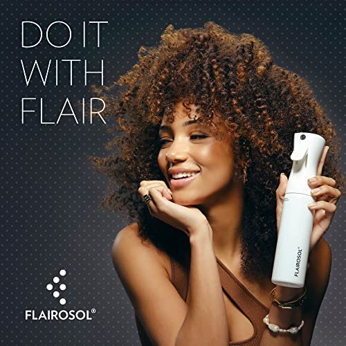 FLAIROSOL - The Original, Continuous Ultra Fine Mist Spray Bottle, Multi-Tasking Marvel for Hair, Skin, Home, Pet Care and more, Refillable and Reusable, 10.1oz/300ml (Clear Bottle-Pink Print) - color: Clear Bottle - Pink Print