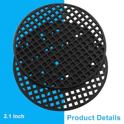 50pcs Plant Drainage Mesh Pads - 2.2 Inch Round Plastic Grid Mat, Breathable Soil Guard for Potted Plants, Bonsai (Black) - size: 2.2 Inch