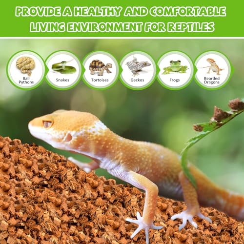 Legigo 4 Pack Coconut Chip Substrate for Reptiles, Natural Coco Husk Chip Reptiles Bedding, Compressed Coconut Chip Substrate for Snake, Tortoise, Ball Python, Gecko, Lizard Terrarium Tanks - color: 4 Pack