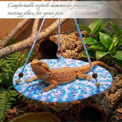 Bearded Dragon Hammock, Reptile Hammock Lizard Tank Accessories Bearded Dragon Tank Accessories Small Reptile Hanging Bed Swing Toysks for Chameleon Birds Rats Gecko Iguana