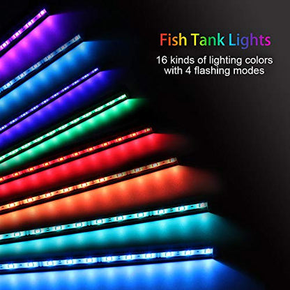 MQ 23 in Submersible LED Aquarium Light, 9W Color Changing Fish Tank Light with Remote Control, IP68 Crystal Glass 30 LEDs Lights Bar, for Fish Tank 30-37 inch - size: 30LED-Length 23"