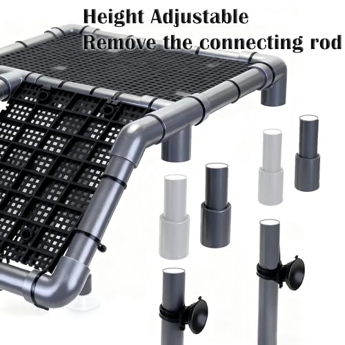 Turtle Basking Platform, 10.8" Width Aquatic Turtles Dock, Sloped Ramp with 8pcs Strong Suction Cups and Encryption Grid, Turtle Tank Accessories for Above 12 inches Wide Aquarium