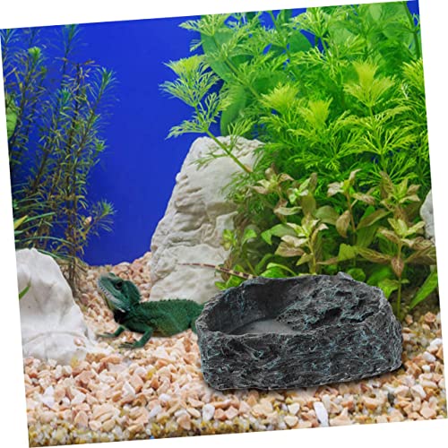Reptile Feeding Bowl Smooth Surface Dish for Snakes Frogs Lizards Safe Water Food Basin for Bearded Dragons and Tortoises Easy to Clean