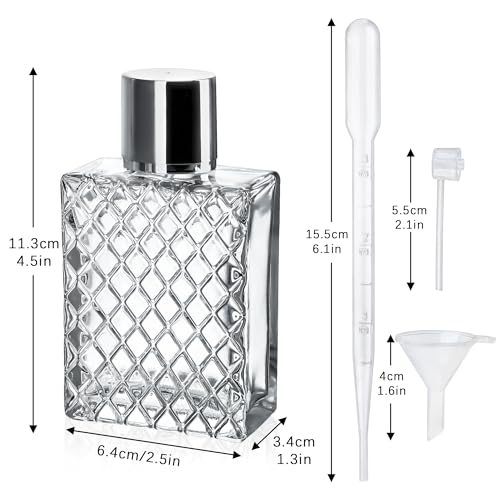 YU FENG 2 Pack Perfume Spray Bottles, 100ml/3.4oz Refillable Glass Fine Mist Atomizer Bottles, Empty Clear Glass Containers for Cologne, Essential Oils & Travel - color: Style 1