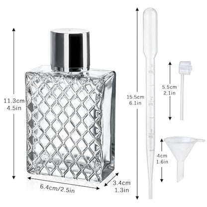 YU FENG 2 Pack Perfume Spray Bottles, 100ml/3.4oz Refillable Glass Fine Mist Atomizer Bottles, Empty Clear Glass Containers for Cologne, Essential Oils & Travel - color: Style 1