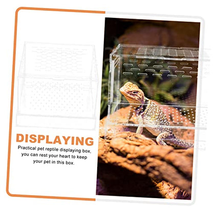 Clear Hatching Container with Lid for Spider Scorpion Reptile Breeding Box with Ventilation for Jumping Spider Transparent Terrarium