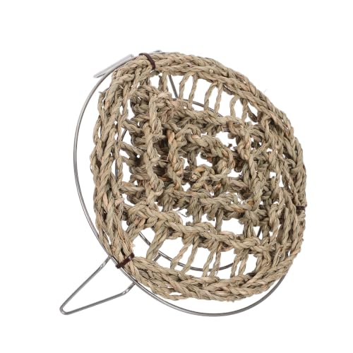 OUNONA Reptile Hammock Lounger for Small Reptiles and Snakes with Straw Woven Elevated Basking Platform and Metal Legs Removable Bed and Acrylic Enclosures Comfortable Habitat Accessory