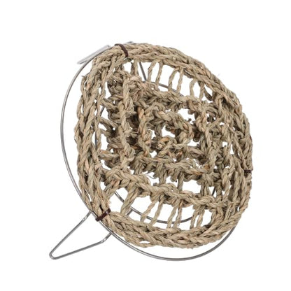 OUNONA Reptile Hammock Lounger for Small Reptiles and Snakes with Straw Woven Elevated Basking Platform and Metal Legs Removable Bed and Acrylic Enclosures Comfortable Habitat Accessory