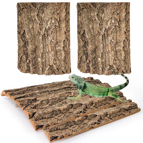 Cork Terrarium Background 11.8x7.9in 4PCS Natural Reptile Cork Bark Flats Terrarium Board Bearded Dragon Climbing Wall Mat Tank Accessories Decor for Lizard Chamelon Snake Spider Crested Gecko - size: 4PCS-11.8x7.9in