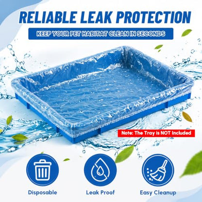 Tondiamo 150 Pcs Cage Liners for Small Animals Disposable Hamster Tray Clear Box Leak Proof Guinea Pig Cage Liner Bag Litter Toilet Film for Rabbit Bunny Hamster Hedgehog (Large) - size: Large