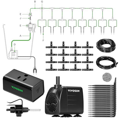 VIVOSUN Automatic Drip Irrigation Kit, Smart Watering System with 16 Drip Emitters, 4mm Fast Flow, App-Controlled A10 GrowHub, Quiet 15W Pump, Anti-Siphon & Filtered for Indoor Plants - style: Smart Drip Irrigation