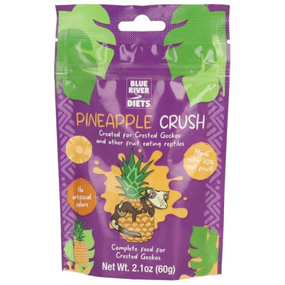 Blue River Diets Crested Gecko Diet | Pineapple Crush | All Natural Low Fat Complete Gecko Food | 2.1oz