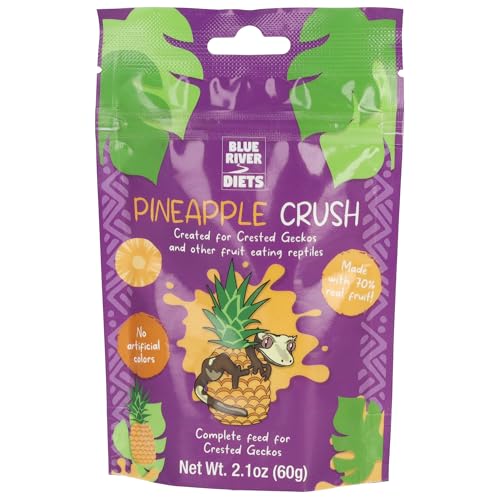 Blue River Diets Crested Gecko Diet | Pineapple Crush | All Natural Low Fat Complete Gecko Food | 2.1oz