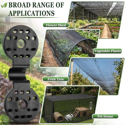 40 PCS Shade Cloth Clips, Plastic Shade Net Clips for Mesh or Thin Shade Fabric, Round Black Clips for Mesh Tarp, Bird Netting, Garden Netting and Sun Shade Cover