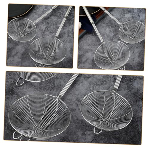 PRETYZOOM Stainless Steel Colander Ladle with Hook Versatile Skimmer Spoon for Cooking and Frying Lightweight Design Easy to Clean Kitchen Tool for Food Filtration