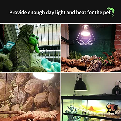 100W UVA Reptile Basking Spot Heat Lamp, White Cover Glow Sun Lamp, Soft White Daylight Bulb for Reptiles and Amphibians Use, 2 Pack