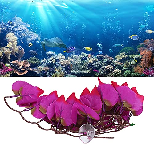 BORDSTRACT Artificial Reptile Plant, Lifelike Plastic Hanging Leaves Decoration with Suction Cup for Terrarium Fish and Reptile Habitats (T-1034J1) - size: T-1034J1