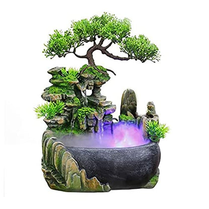 Rockery Stream Tabletop Fountain, Zen Meditation Indoor Waterfall Feature with Automatic Pump and Switch, Desktop Fountain for Home Office Bedroom Decoration (A) - size: A