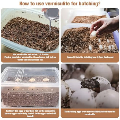MAQIHAN Vermiculite for Reptiles - 14OZ Vermiculite Terrarium Reptiles Reptile Substrate Reptile Bedding Reptile Sand for Egg Incubator, Bearded, Gecko, Hermit, Snake, Tortoise, Turtle, Plants