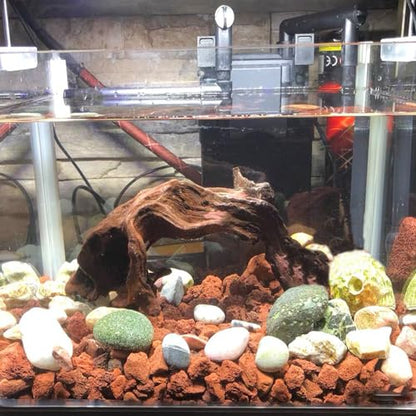 Tfwadmx 10 Pack Aquarium Red Lava Rock Fish Tank Volcanic Pumice Stones for Shrimp Betta(1.18''-1.96'') - color: Red, size: M:1''-2''