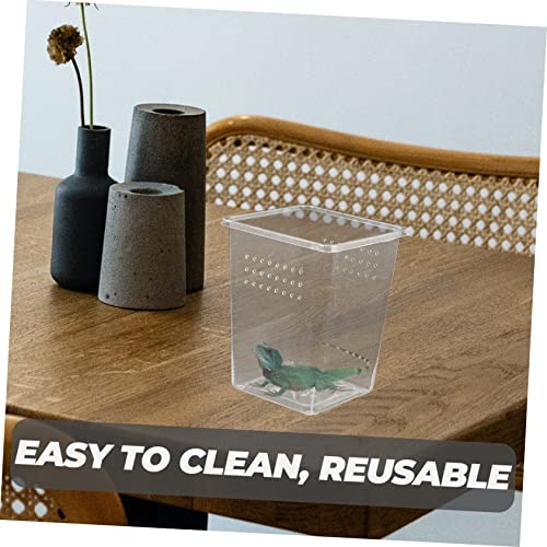 Toddmomy 3pcs Reptile Feeding Bins Spider Enclosures for Snails Small Turtles and Frogs Habitat Ventilation for Optimal