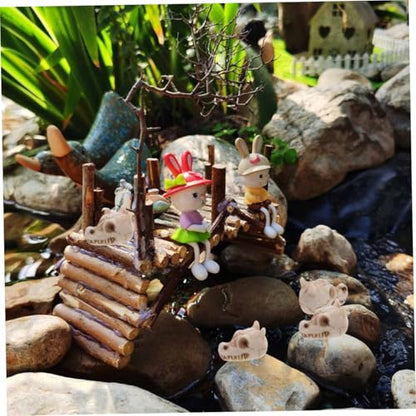 jojofuny 20pcs Resin Mini Dragon Skull Yard Ornaments for Outdoor Garden Lawn Decoration, Small Skull Figurines for Fish Tank and Terrarium, Dragon Head Resin Sculptures