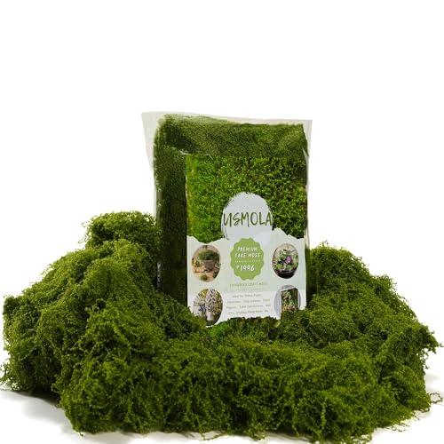 USMOLA 3.5OZ Fake Moss for Plants Indoor - Artificial Moss for Table Centerpieces, Fairy Gardens, Terrariums - Realistic Faux Grass for Wedding Christmas Party Decor (Natural Green) - color: Natural Green