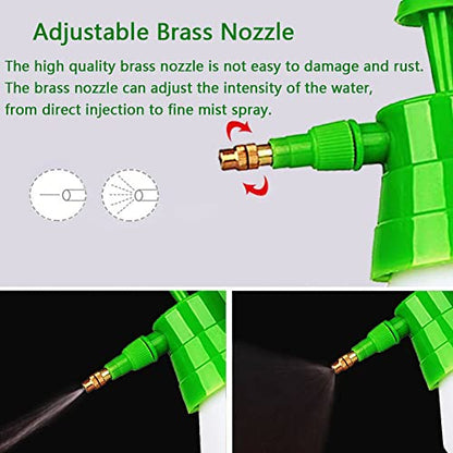 Garden Pump Sprayer, 0.5Gallon/68oz Hand-held Lawn Pressure Spray Bottle with Safety Value&Adjustable Nozzle (Green) - color: Green