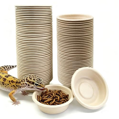 Tfwadmx 120Pcs Paper Gecko Feeding Cups,Samll 1oz Crested Gecko Food Dish,Reptiles Food and Water Bowls Feeder Ledge Accessories Cups for Lizards,Spiders,Frogs - size: 120 pcs
