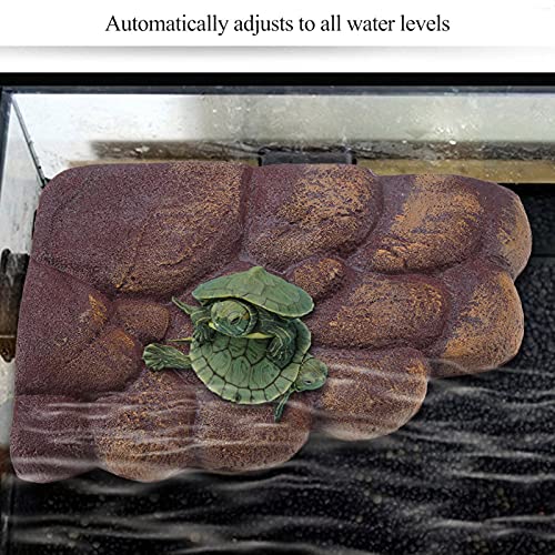 Turtle Basking Resin Turtle Magnetic Basking Floating Island Reptile PlatformTurtle Climbing for Semi Aquatic Animals Aquarium Stone Decor Reptile Decorative Landscaping Supplies