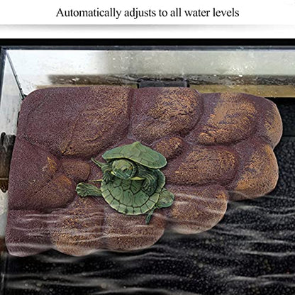 Turtle Basking Resin Turtle Magnetic Basking Floating Island Reptile PlatformTurtle Climbing for Semi Aquatic Animals Aquarium Stone Decor Reptile Decorative Landscaping Supplies