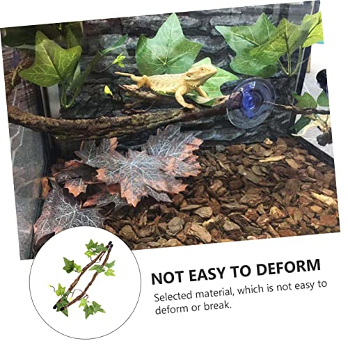 Totority 2 Pcs Reptile Vines for Terrarium Decoration Bendable Jungle Branches Suction Cup Accessories for Lizard Snake Gecko and Other Small Pets