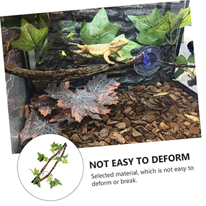 Totority 2 Pcs Reptile Vines for Terrarium Decoration Bendable Jungle Branches Suction Cup Accessories for Lizard Snake Gecko and Other Small Pets