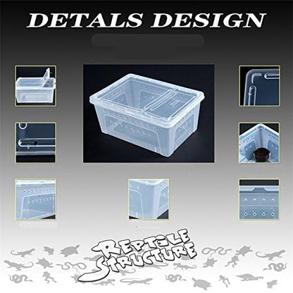 Hypeety Small Reptile Breeding Box for Reptiles Small Snake Turtle Spiders Geckos Frogs Breeding Box Case Feeding Hatching Container Reptile Tank Terrarium
